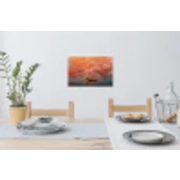 Zee - Boot - Wolken - Oranje Muursticker klein -eettafel