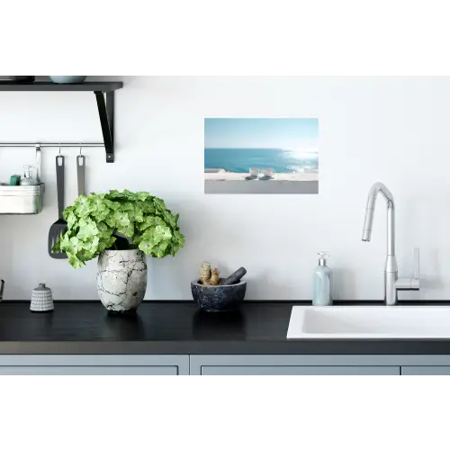 Zee - Koffiekopjes - Zomers Muursticker klein -keuken