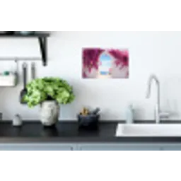 Zee - Roze - Bloemen - Poort Muursticker klein -keuken