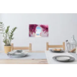 Zee - Roze - Bloemen - Poort Muursticker klein -eettafel