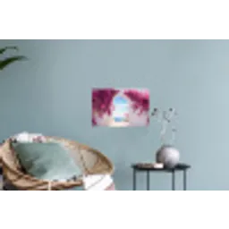 Zee - Roze - Bloemen - Poort Muursticker klein -plant