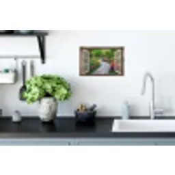 Doorkijk - Bloemen - Tuinpad - Natuur - Raam Muursticker klein -keuken