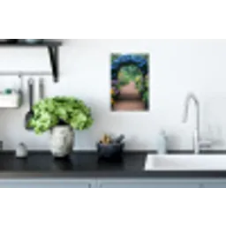 Doorkijk - Bloemen - Hortensia - Pad Muursticker klein -keuken