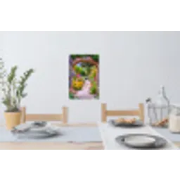 Doorkijk - Bloemen - Pad - Natuur Muursticker klein -eettafel