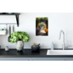 Doorkijk - Pad - Bloemen - Struik - Kleurrijk Muursticker klein -keuken