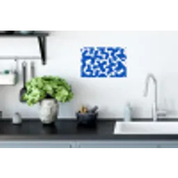 Vormen - Abstract - Blauw - Golven Muursticker klein -keuken