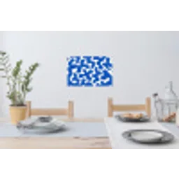 Vormen - Abstract - Blauw - Golven Muursticker klein -eettafel