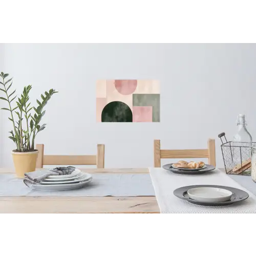 Vormen - Abstract - Cirkel - Zwart Muursticker klein -eettafel