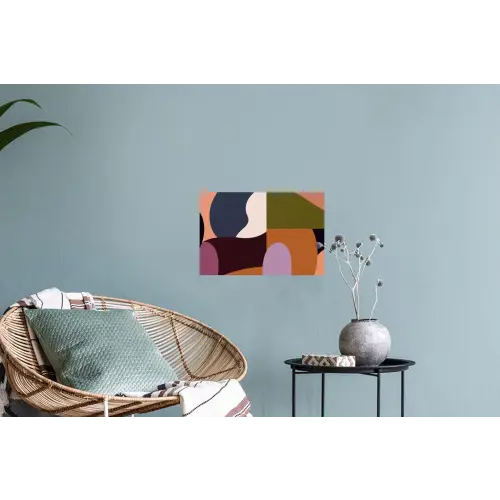 Vormen - Abstract - Kleuren - Vierkant Muursticker klein -plant