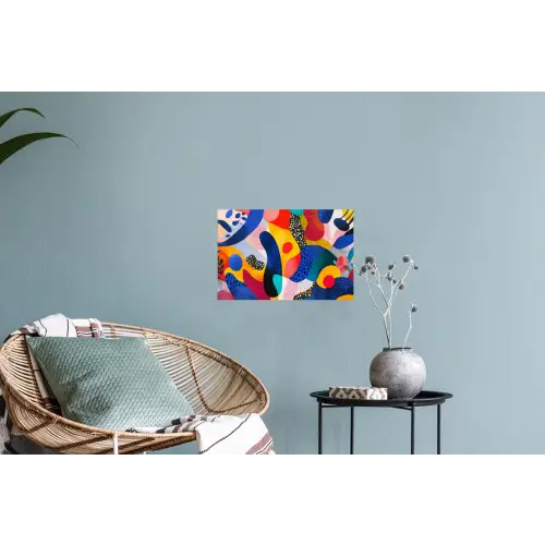 Vormen - Abstract - Stippels - Blauw Muursticker klein -plant