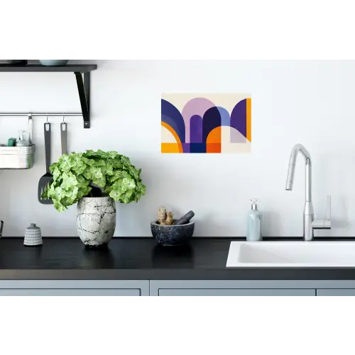 Vormen - Abstract - Grafisch - Oranje Muursticker klein -keuken