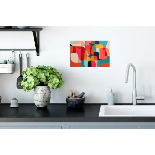 Vormen - Kleurrijk - Abstract - Vlakken Muursticker klein -keuken