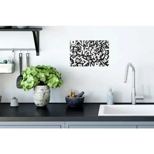 Vormen - Letters - Graffiti - Zwart Muursticker klein -keuken