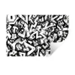 Vormen - Letters - Graffiti - Zwart Muursticker klein -3d