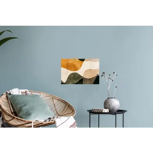 Vormen - Okergeel - Abstract Muursticker klein -plant