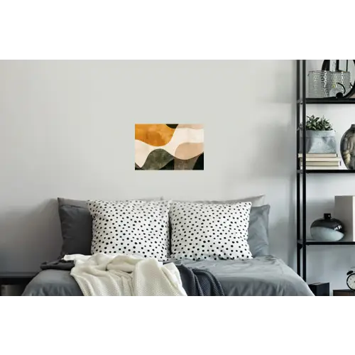 Vormen - Okergeel - Abstract Muursticker klein -slaapkamer