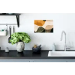 Vormen - Okergeel - Abstract Muursticker klein -keuken