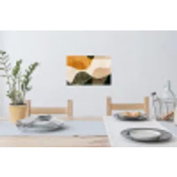 Vormen - Okergeel - Abstract Muursticker klein -eettafel