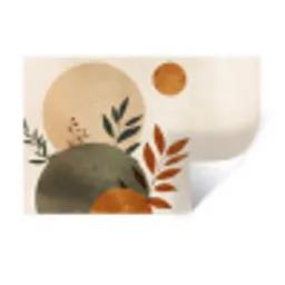 Vormen - Rond - Bladeren - Beige Muursticker klein -3d
