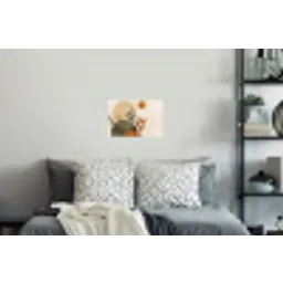 Vormen - Rond - Bladeren - Beige Muursticker klein -slaapkamer