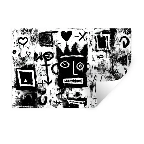 Vormen - Gezocht - Zwart - Abstract Muursticker klein -3d