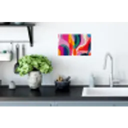 Vormen - Golvend - Abstract - Felroze Muursticker klein -keuken