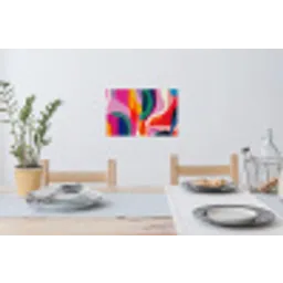 Vormen - Golvend - Abstract - Felroze Muursticker klein -eettafel