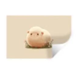 Schaap - Beige - Bloemen Muursticker klein -3d