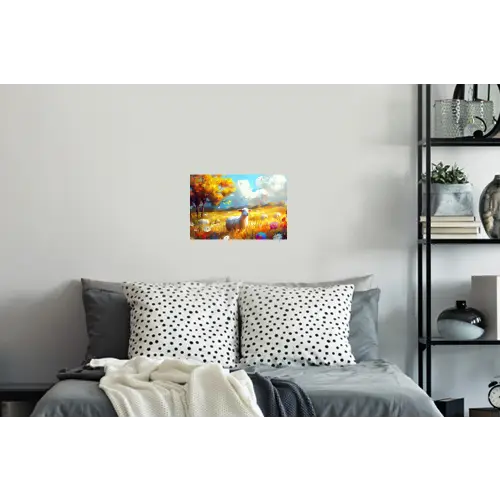 Schaap - Weide - Bloemen Muursticker klein -slaapkamer