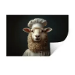 Schaap - Wol - Kok Muursticker klein -3d