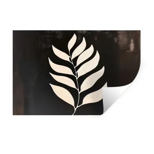 Blad - Wit - Minimalistisch Muursticker klein -3d