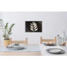 Blad - Wit - Minimalistisch Muursticker klein -eettafel