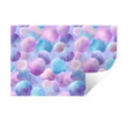 Schelpen - Paars - Blauw - Patroon Muursticker klein -3d