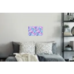 Schelpen - Paars - Blauw - Patroon Muursticker klein -slaapkamer