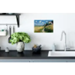 Zandpad - Huis - Bomen - Grasveld Muursticker klein -keuken
