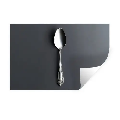 Zilver - Metaal - Lepel Muursticker klein -3d