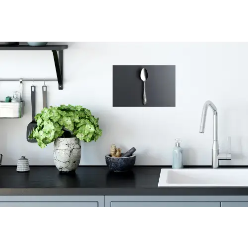 Zilver - Metaal - Lepel Muursticker klein -keuken