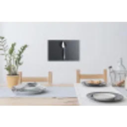 Zilver - Metaal - Lepel Muursticker klein -eettafel