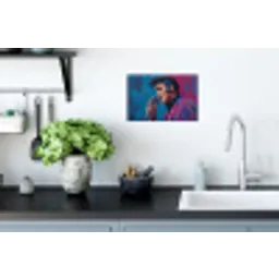 Zingende man - Glitterjas - Microfoon Muursticker klein -keuken
