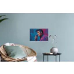 Zingende man - Glitterjas - Microfoon Muursticker klein -plant