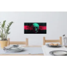 Schedel - Cyberpunk - Neon Rood Muursticker klein -eettafel