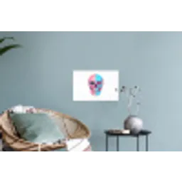 Schedel - Grafisch - Roze - Verdeeld Muursticker klein -plant