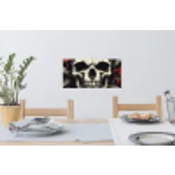 Schedel - Kettingen - Rood Muursticker klein -eettafel