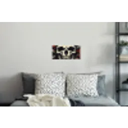 Schedel - Kettingen - Rood Muursticker klein -slaapkamer