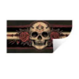Schedel - Rozen - Gotisch Muursticker klein -3d