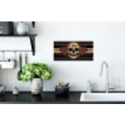 Schedel - Rozen - Gotisch Muursticker klein -keuken