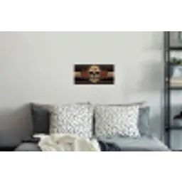 Schedel - Rozen - Gotisch Muursticker klein -slaapkamer