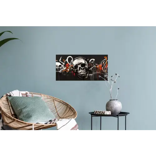 Schedels - Kunst - Donker - Rood Muursticker klein -plant