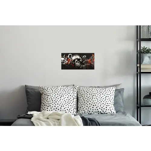 Schedels - Kunst - Donker - Rood Muursticker klein -slaapkamer
