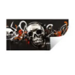 Schedels - Kunst - Donker - Rood Muursticker klein -3d